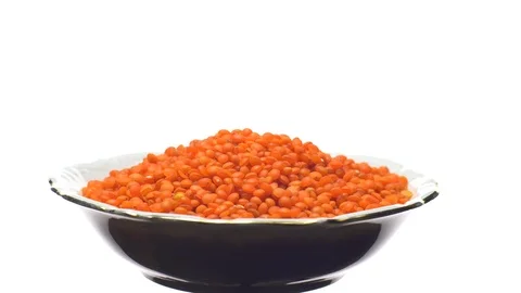 Red Lentils, Red Chief Lentils, petite crimson lentils. Stock Footage 102478448