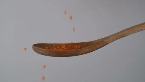 Red lentils slow motion Video stock 236447379