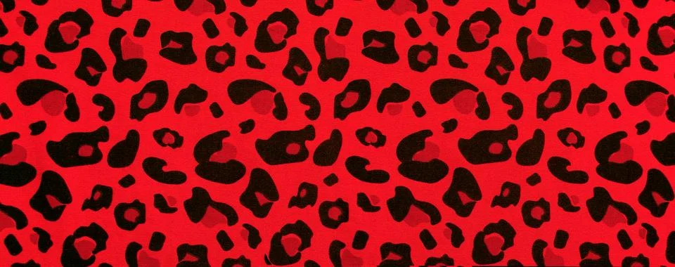 Red leopard print animal pattern textile design background Stock Photos