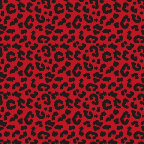 Red leopard seamless pattern. Animal print. Vector background Illustrazione stock