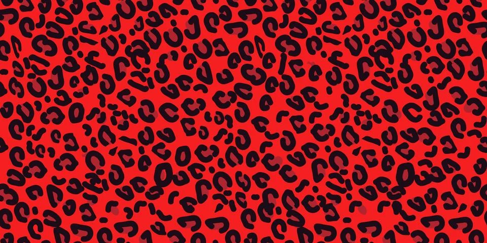 Red leopard skin seamless pattern. Animal print. Vector background eps 10 Stockillustratie