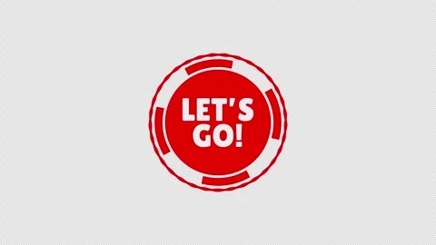 A red lets go text with circular rings on white Stock Footage 337080417