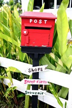 Red letter boxes. Stock Photos