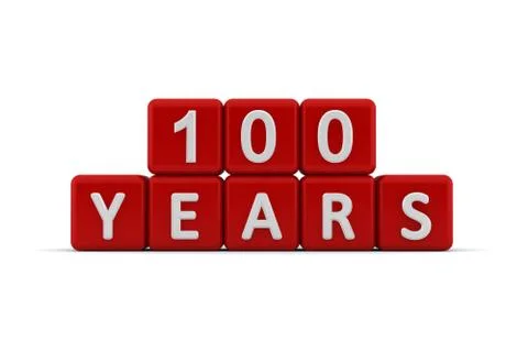 Red letter cubes 100 years Stock Illustration