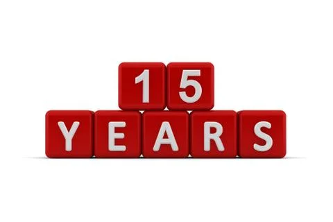 Red letter cubes 15 years Stock Illustration