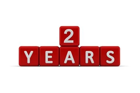Red letter cubes 2 years Stock Illustration