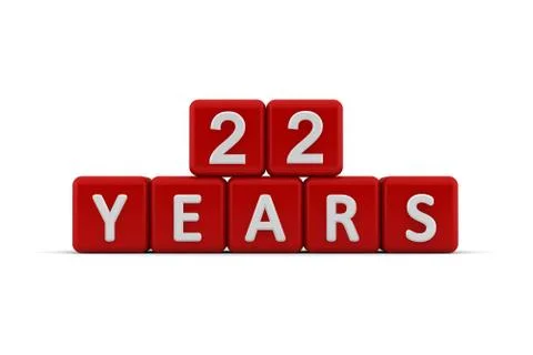 Red letter cubes 22 years Stock Illustration
