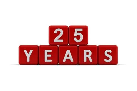 Red letter cubes 25 years Stock Illustration