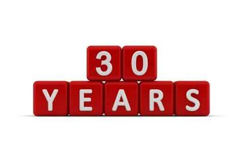 Red letter cubes 30 years Stock Illustration