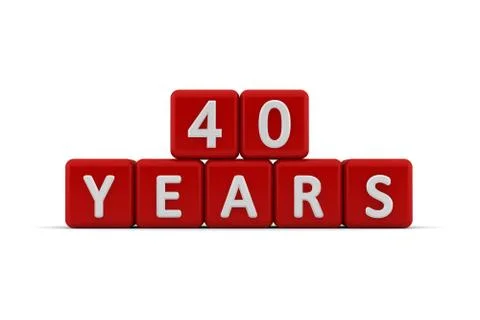 Red letter cubes 40 years Stock Illustration
