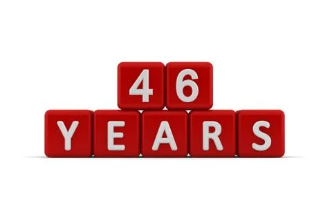 Red letter cubes 46 years Stock Illustration
