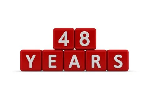 Red letter cubes 48 years Stock Illustration