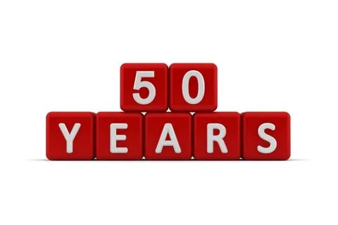 Red letter cubes 50 years Stock Illustration
