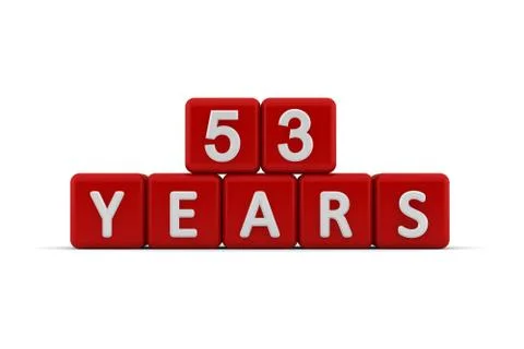 Red letter cubes 53 years Stock Illustration