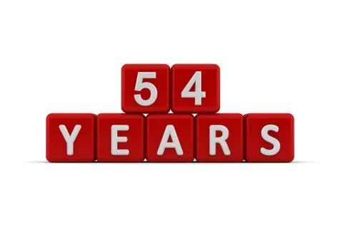 Red letter cubes 54 years Stock Illustration