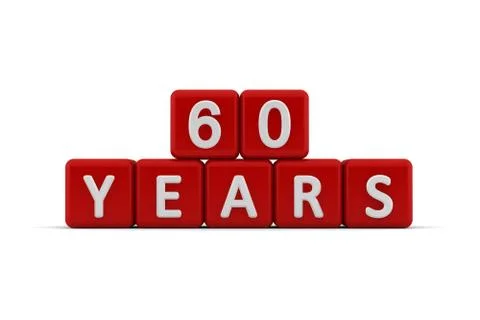 Red letter cubes 60 years Stock Illustration