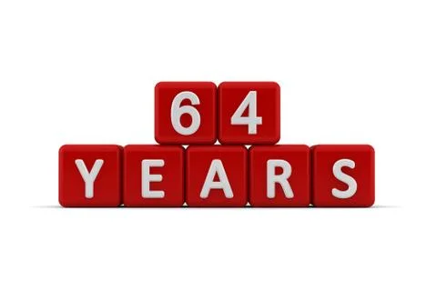 Red letter cubes 64 years Stock Illustration