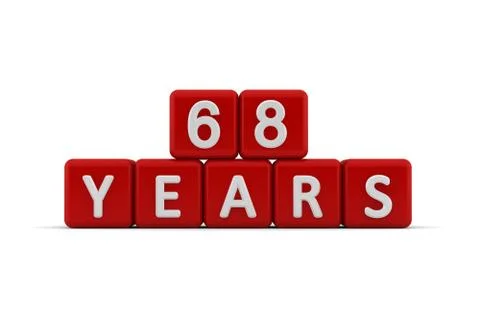 Red letter cubes 68 years Stock Illustration