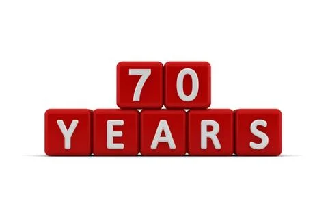 Red letter cubes 70 years Stock Illustration