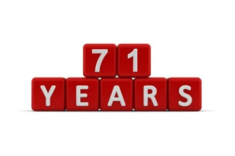 Red letter cubes 71 years Stock Illustration