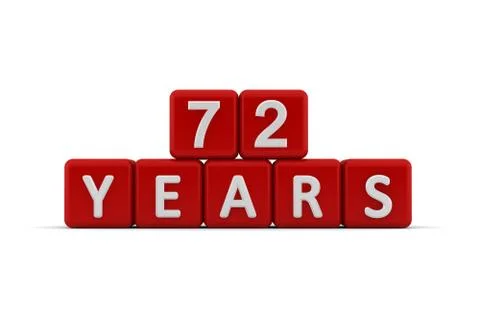 Red letter cubes 72 years Stock Illustration