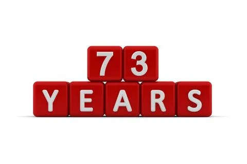Red letter cubes 73 years Stock Illustration