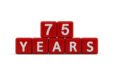 Red letter cubes 75 years Stock Illustration