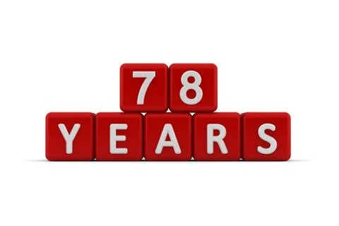 Red letter cubes 78 years Stock Illustration
