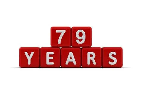Red letter cubes 79 years Stock Illustration