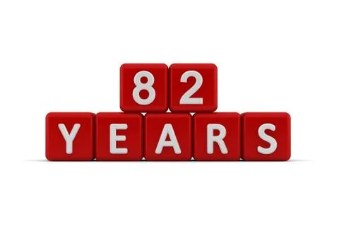 Red letter cubes 82 years Stock Illustration
