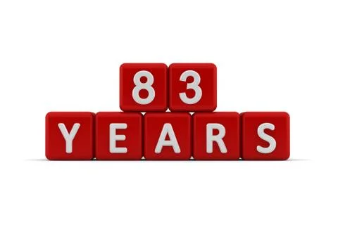 Red letter cubes 83 years Stock Illustration