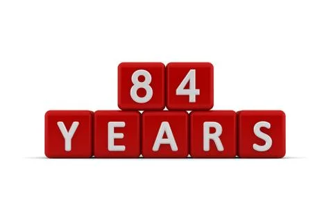 Red letter cubes 84 years Stock Illustration