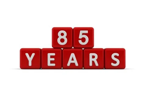 Red letter cubes 85 years Stock Illustration