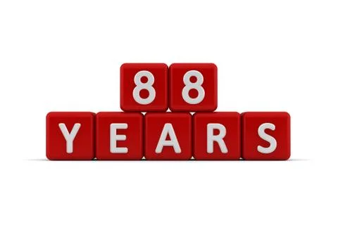 Red letter cubes 89 years Stock Illustration