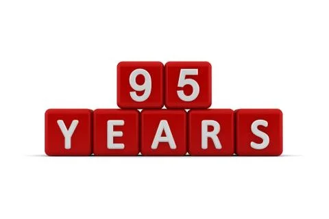 Red letter cubes 95 years Stock Illustration