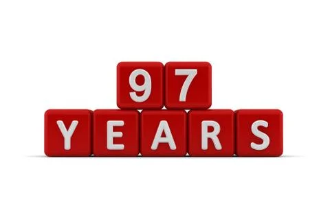 Red letter cubes 97 years Stock Illustration