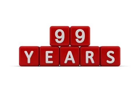 Red letter cubes 99 years Stock Illustration