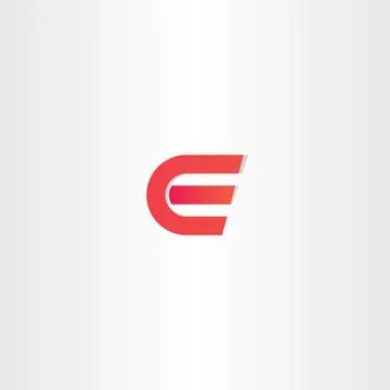 Red letter e logotype symbol vector icon 스톡 일러스트