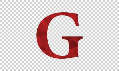 Red letter G with a textured surface isolated on a white background Stock Illustration