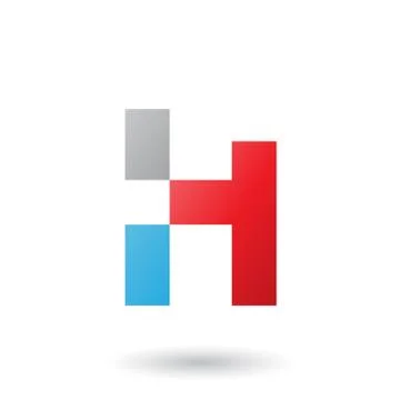 Red Letter H with Rectangular Shapes Vector Illustration Stock Illustration