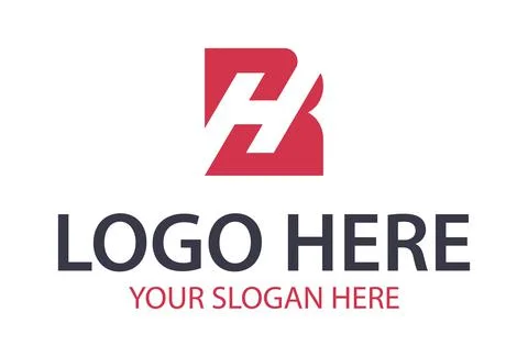 Red Letter R Negative Letter H Logo Design	 Stock Illustration