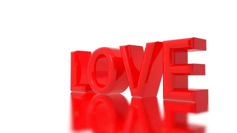 Red letters LOVE rotates Stock Footage 124264341