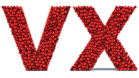 Red letters in motion on a white background. Alpha channel is included Vidéo 74925312