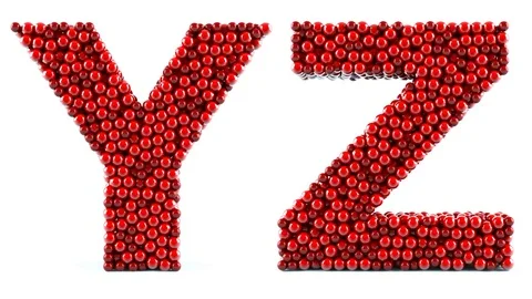 Red letters in motion on a white background. Alpha channel is included Vidéo 74925332