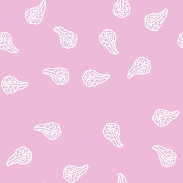 Red lettuce line vector seamless pattern イラスト素材