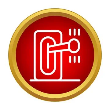 Red lever switch controlling system on gold frame Stock Illustration