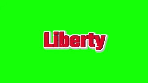Red liberty text formed by animated confetti on green screen background with Stock Footage 340941118