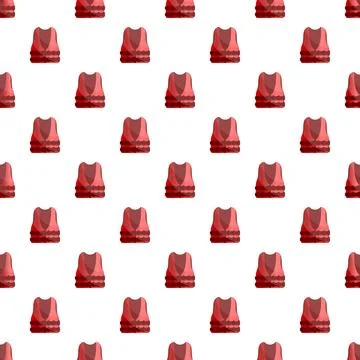 Red life vest pattern representing safety and aquatic sports Illustrazione stock