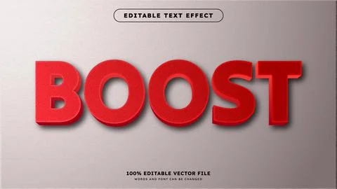 Red Light 3D Editable Text Effect Mockup Stock Illustration