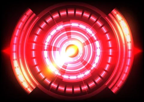Red light. Abstract hi-tech background. Futuristic interface. Virtual reality イラスト素材
